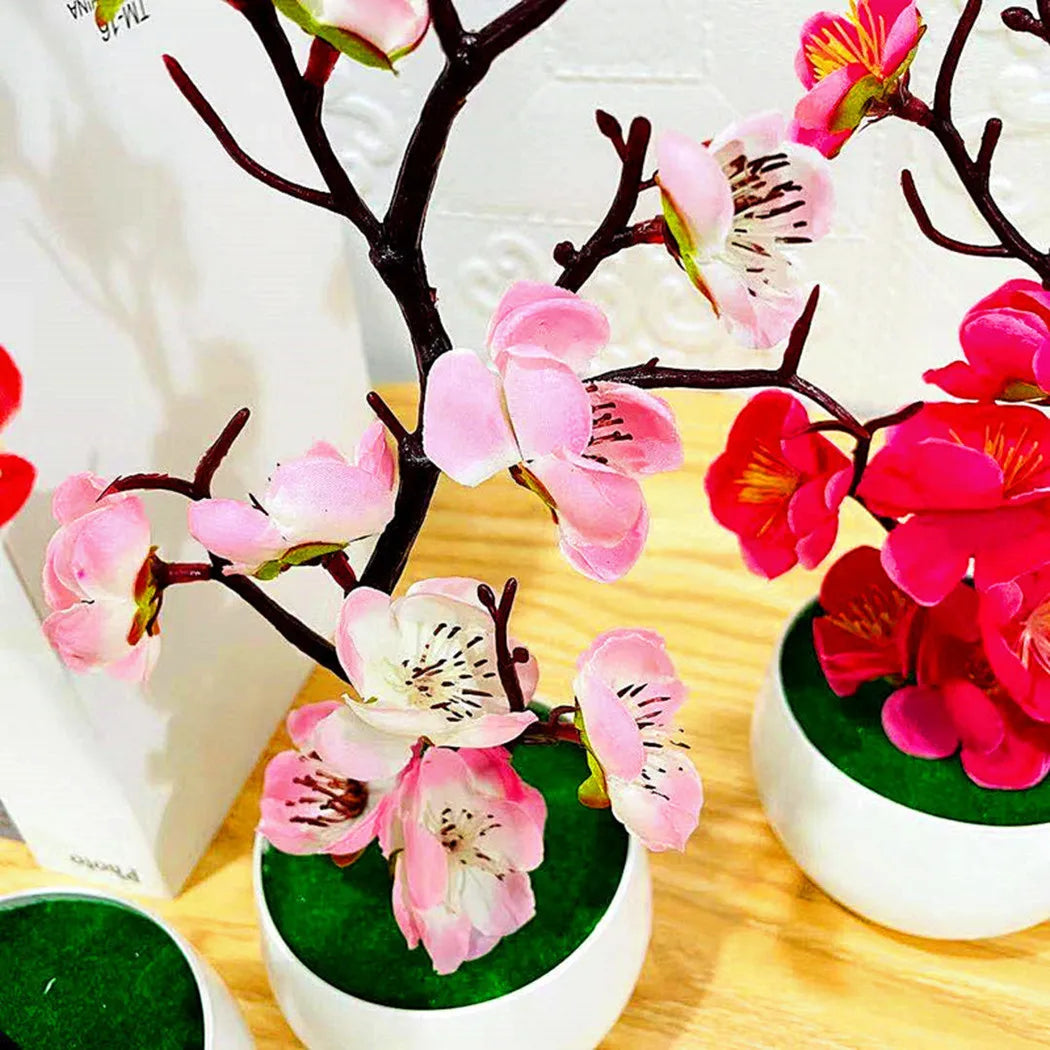 Eleganckie sztuczne bonsai, idealna zielona roślina do wystroju wnętrz i dekoracji domu.