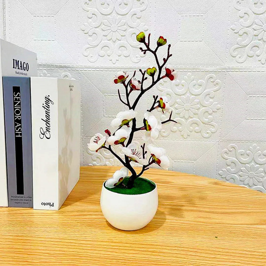 Nowoczesne sztuczne bonsai, zielona ozdoba wnętrz, bezproblemowa i stylowa dekoracja.