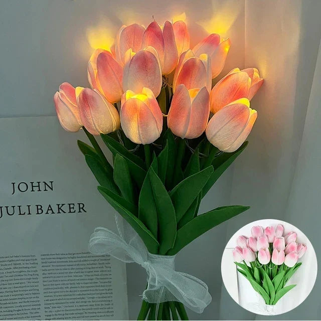 Stylowe tulipany LED – eleganckie sztuczne kwiaty, które pięknie rozświetlą Twój dom i podkreślą wystrój.