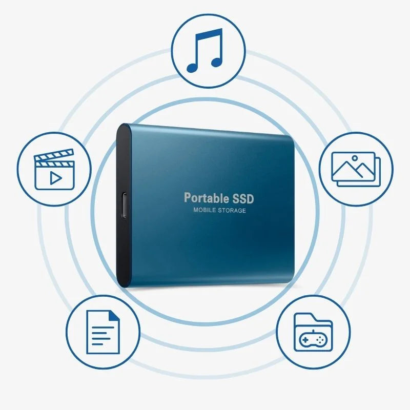 Zewnętrzny dysk SSD USB-C 30TB/1TB, szybki i wytrzymały, do backupu ważnych danych.