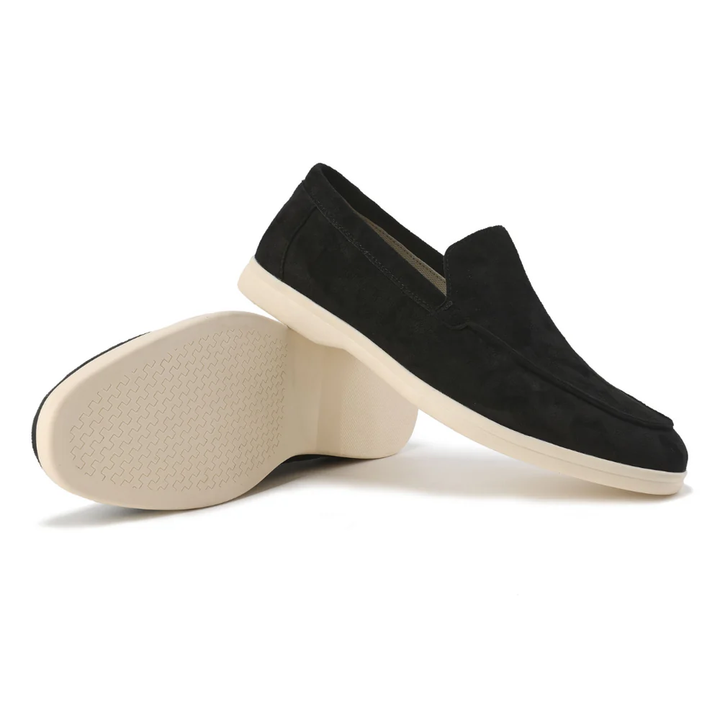 Męskie buty wsuwane casual, zbliżenie na fakturę materiału