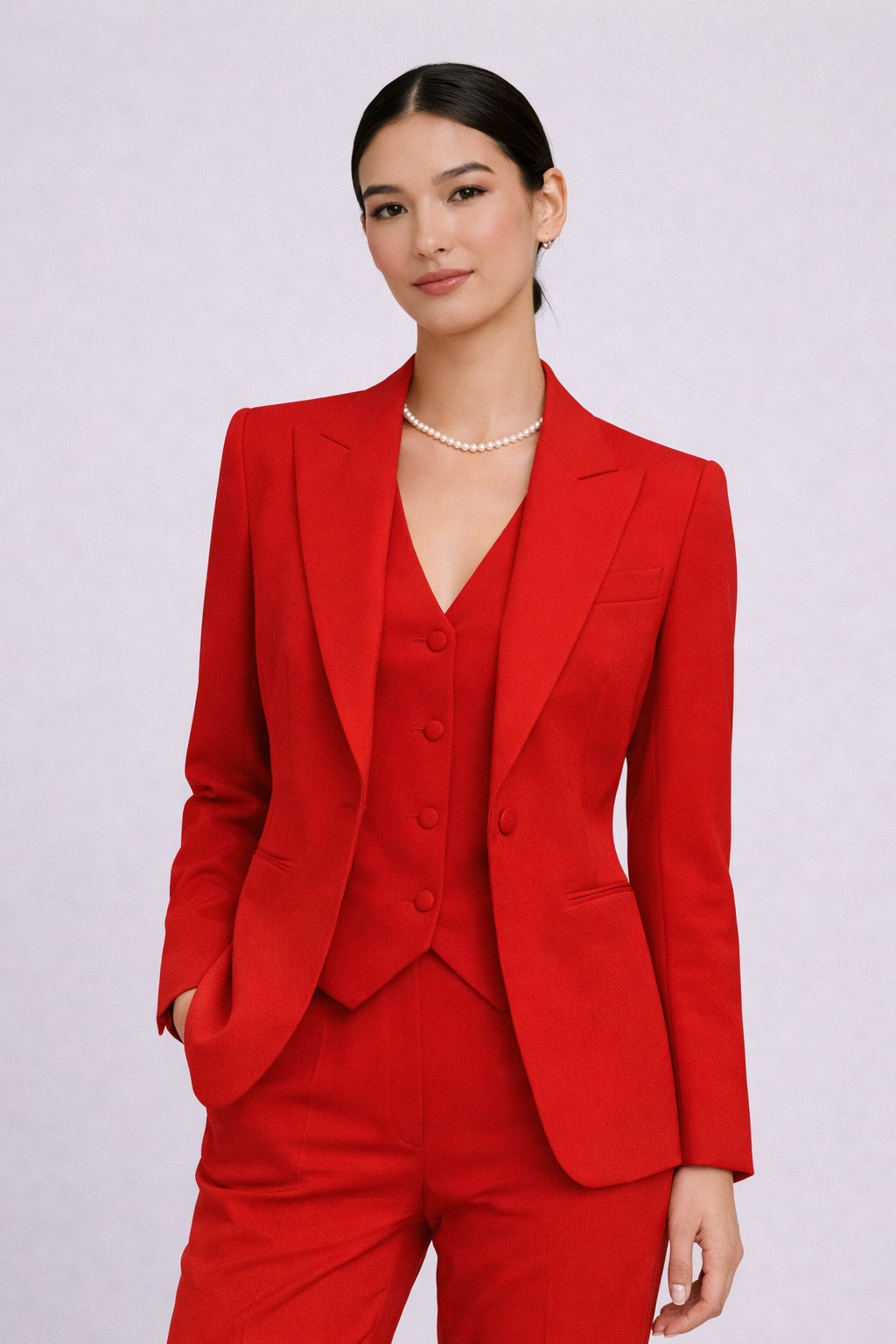 Beżowy garnitur damski 3-częściowy: elegancja i styl biznesowy