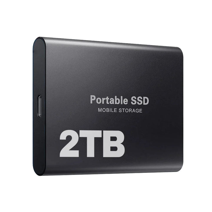 Zewnętrzny dysk SSD 2 TB w eleganckiej obudowie z napisem Mobile Storage