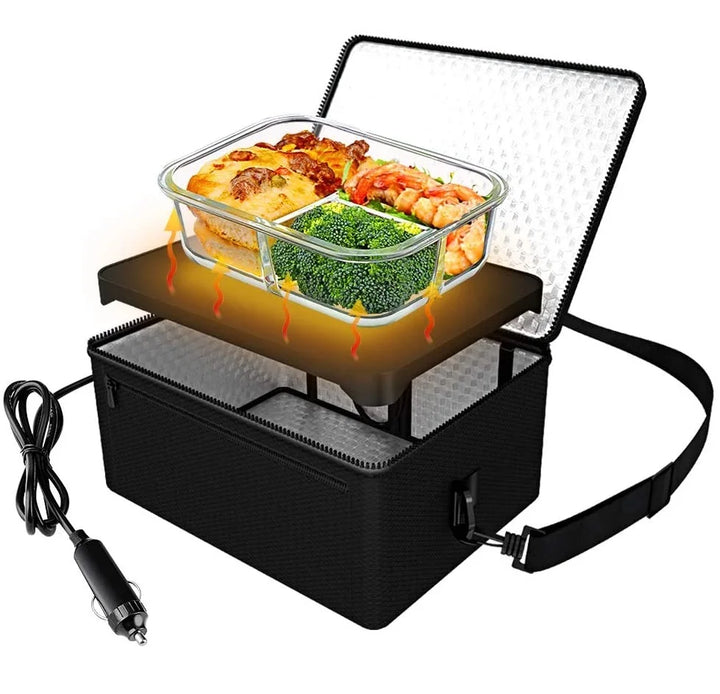 Lunch box elektryczny z widocznym panelem grzewczym