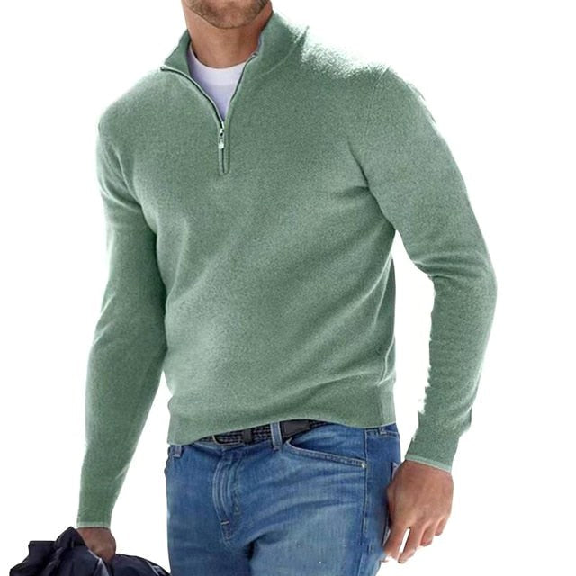 Wygodny sweter męski casual w jesiennym stylu, widok z tyłu