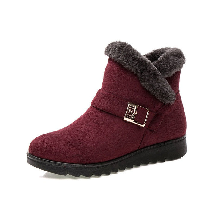 Modne buty damskie zimowe Klaire, brązowe botki z miękkim ociepleniem