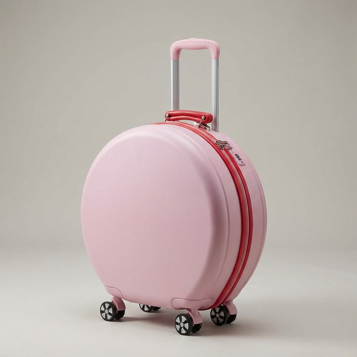 Zielona walizka kabinowa CarryLite z twardą obudową, z zamkiem TSA i obrotowymi kółkami 360°.