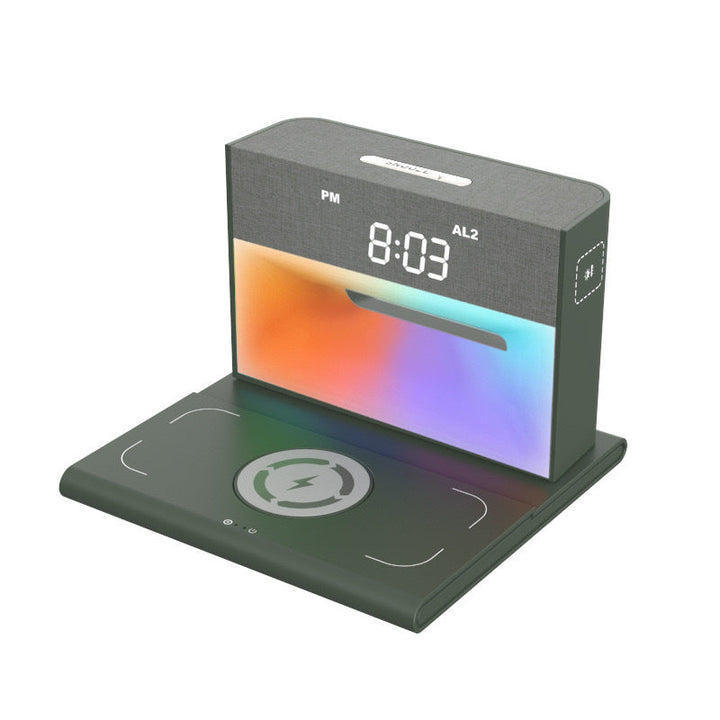 Praktyczny uchwyt na telefon, akcesorium z wbudowanym głośnikiem Bluetooth i lampką LED do biura/domu.