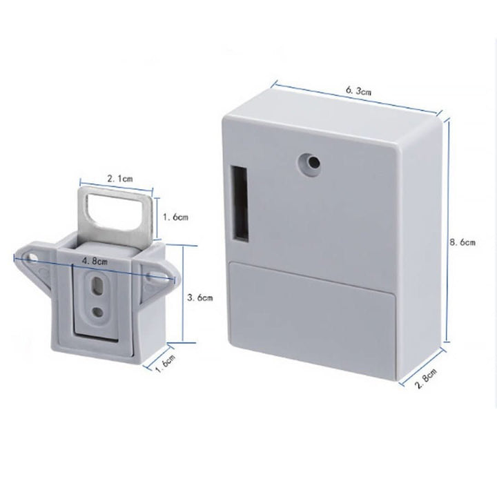 Dyskretny ukryty zamek elektroniczny, niewidoczny z zewnątrz. Estetyczne i skuteczne zabezpieczenie mebli.