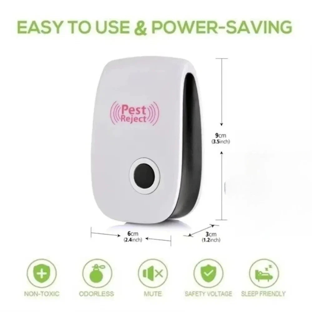 Ekologiczny odstraszacz ultradźwiękowy do domu, bez chemii, skuteczna ochrona przed insektami.