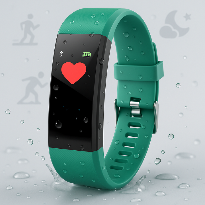 Smartwatch fitness uniseks, widoczny ekran z danymi monitorowania tętna. Inteligentny pomocnik do zdrowego stylu życia.