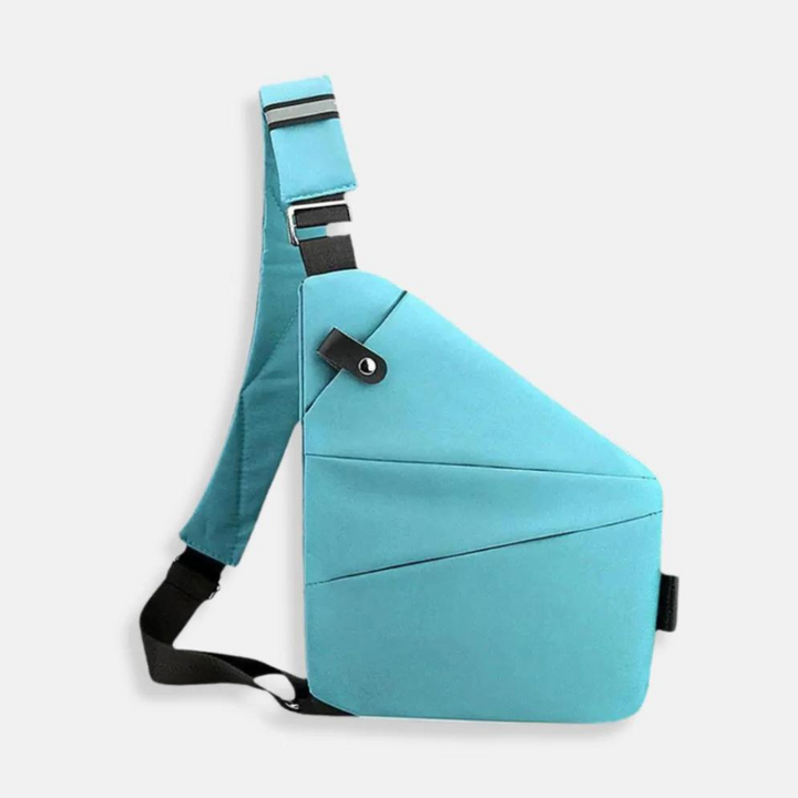 Antykradzieżowa torba crossbody, wodoodporna, z regulowanym paskiem.