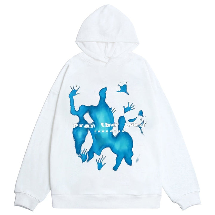 Komfortowa bluza oversize unisex z kapturem. Stylowy nadruk, wygodny luźny krój do noszenia na co dzień.