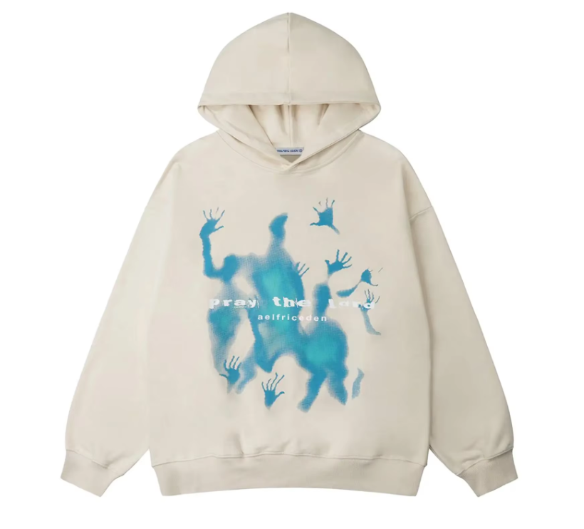 Luźna bluza z kapturem unisex, oversize, z oryginalnym nadrukiem. Komfortowa odzież na co dzień, do miejskiego stylu.