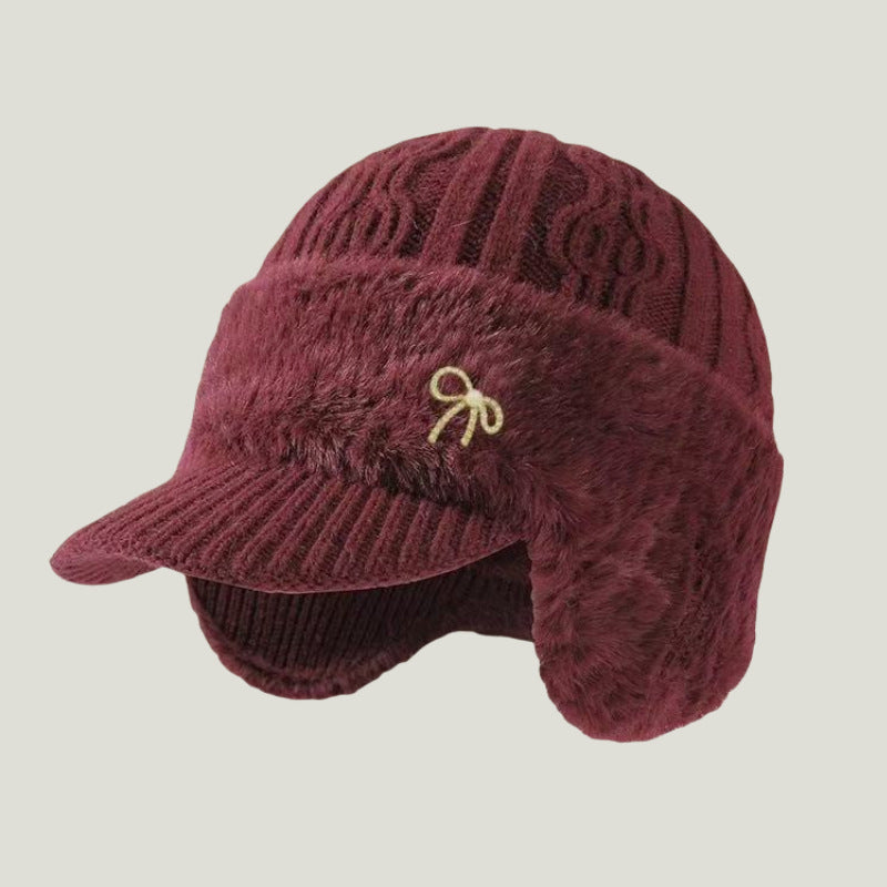 Elegancka czapka zimowa trapper z futerkiem, unisex, ochroni uszy i głowę.
