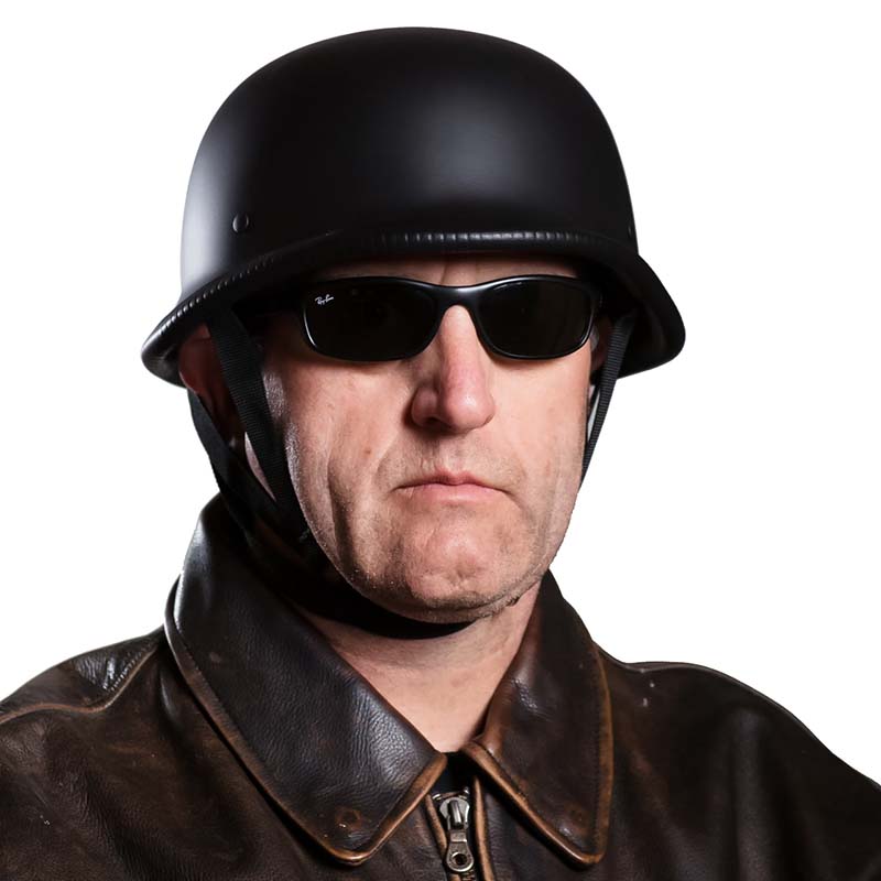 Stylowy półkask motocyklowy unisex do choppera/cruisera. Klasyczny design, certyfikat ECE/DOT.