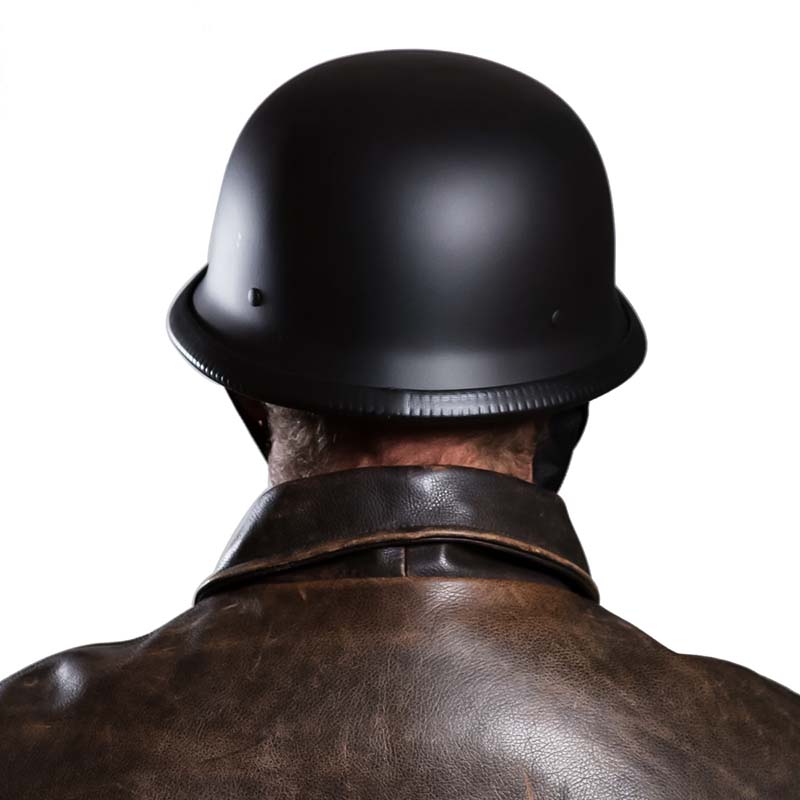 Czarny półkask motocyklowy unisex. Kask ECE/DOT dla cruisera, bezpieczny i stylowy. Komfortowy.