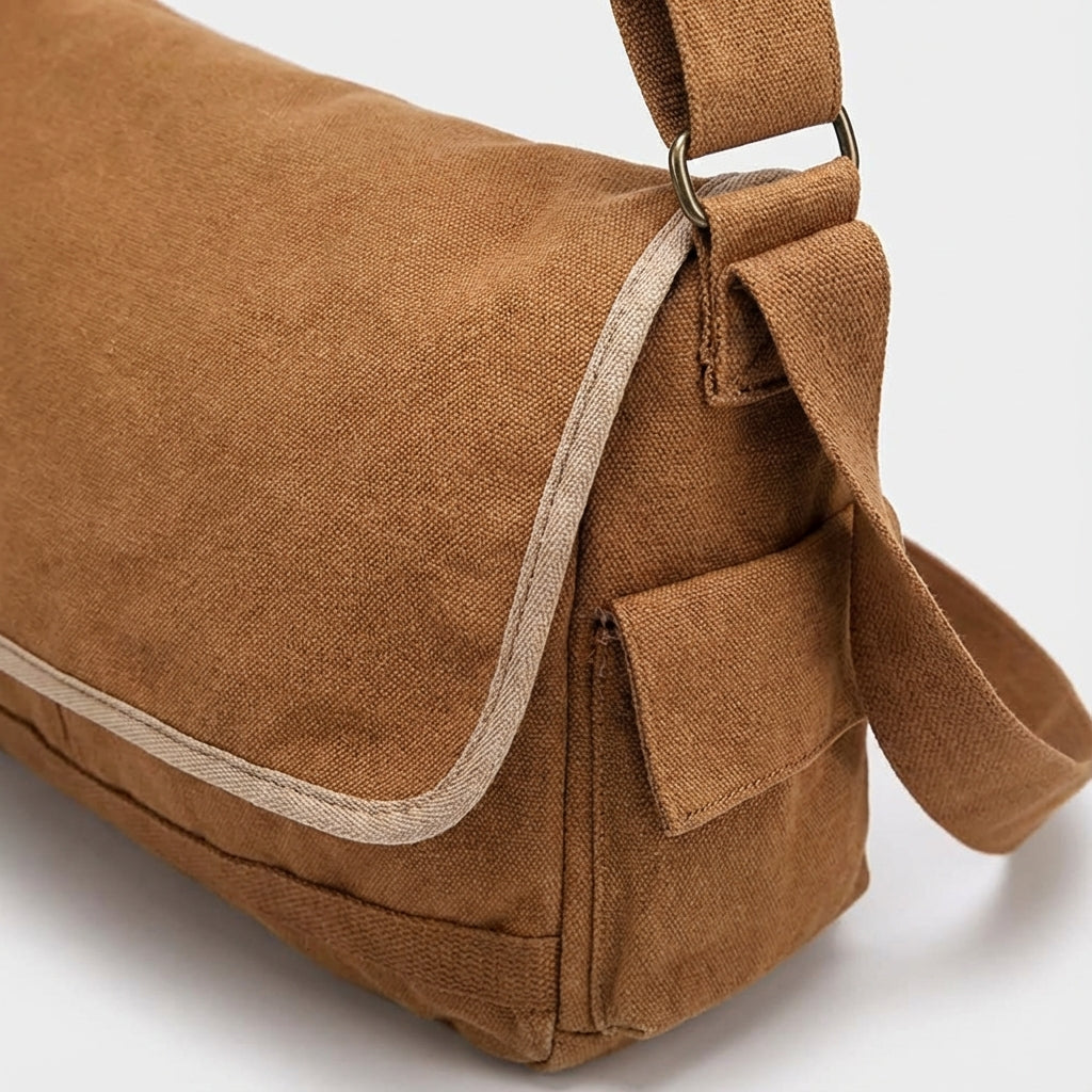 Pakowna płócienna torba vintage unisex. Idealna jako torba szkolna lub podróżna, bardzo trwała.