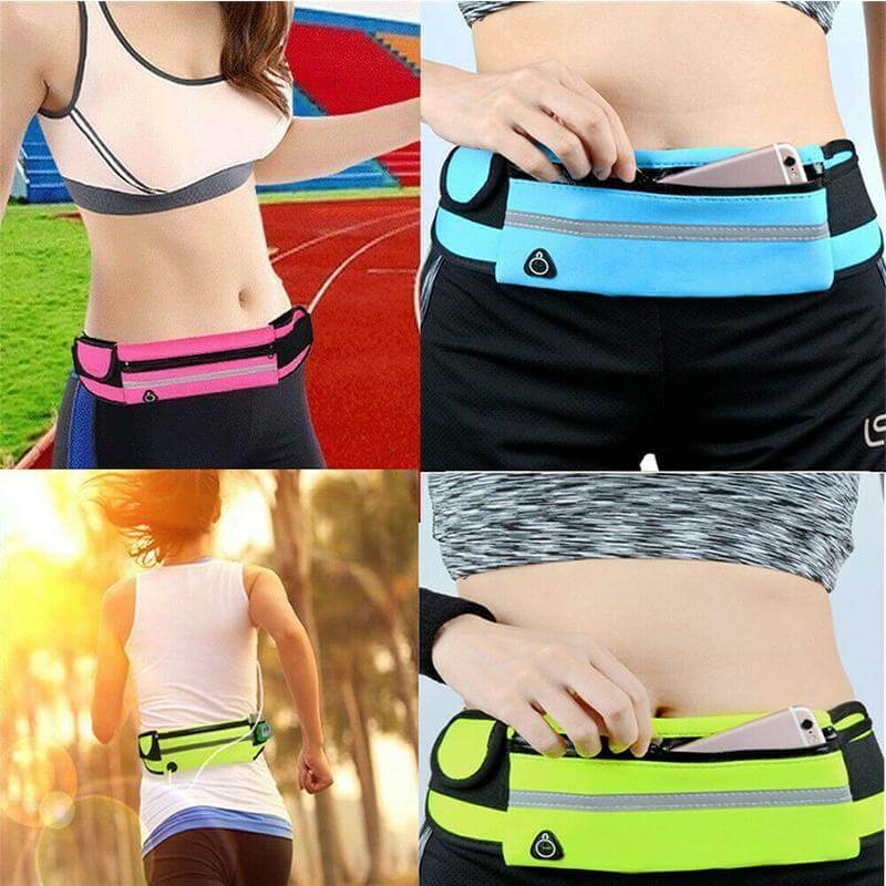 Nowoczesny pas do biegania wodoodporny, idealny na fitness, z kieszenią na telefon.