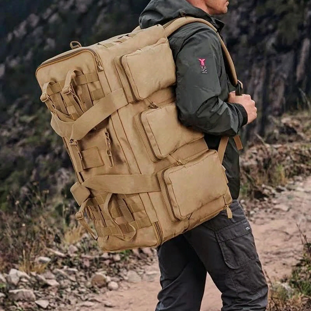 Unisexowa taktyczna torba duffel 55L, idealna na podróże, sport i kemping. Wytrzymała i pojemna.