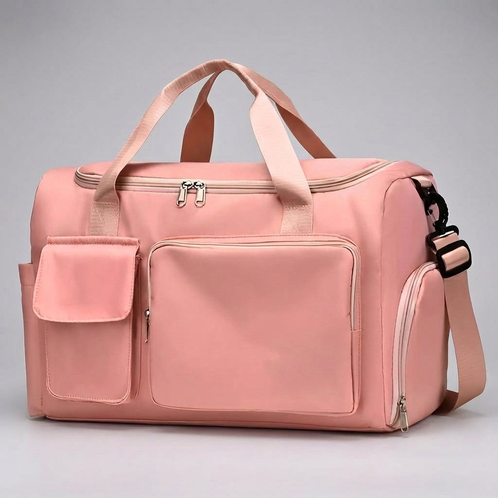 Nowoczesna torba podróżna unisex. Z przegrodą na buty, stylowy design, idealna na krótki wyjazd.