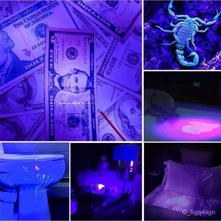 Potężna latarka UV 100 LED do wykrywania ukrytych plam, moczu zwierząt i inspekcji powierzchni w domu.
