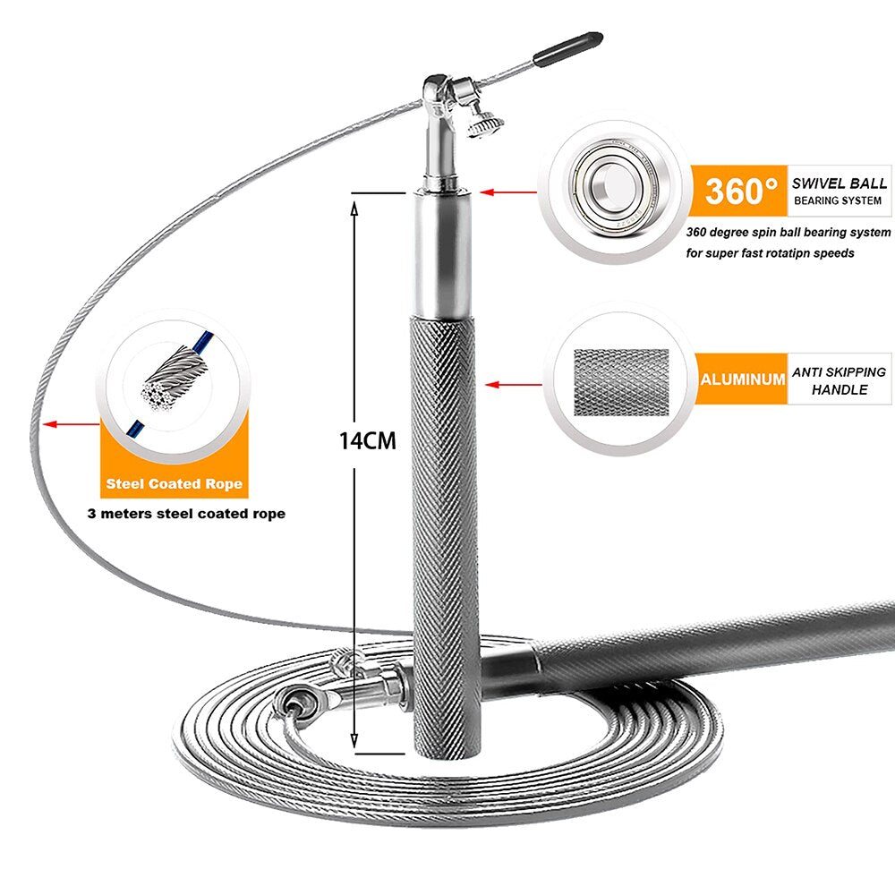 Detal: ergonomiczna aluminiowa rączka skakanki AeroSpin 360. Komfort i kontrola podczas treningu.