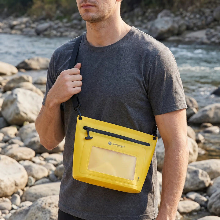 Sportowa torba crossbody na ramię z dotykowym okienkiem na smartfon. Wodoodporna, idealna outdoor.