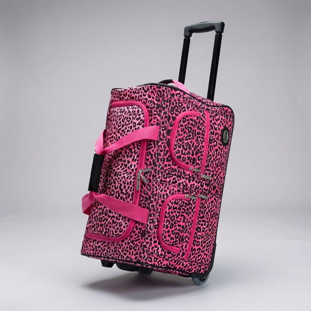 Elegancka torba podróżna, walizka miękka, uniwersalny design, na kółkach.