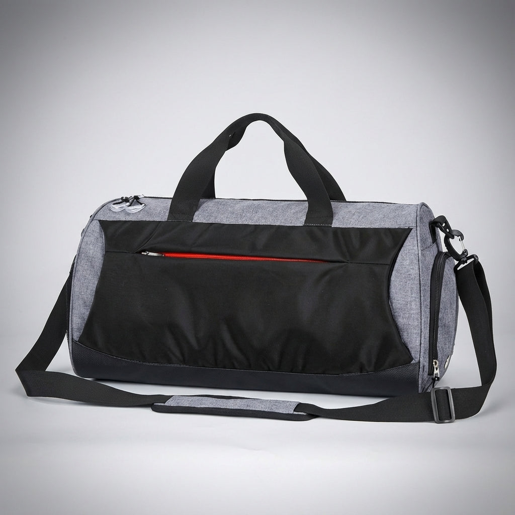Wytrzymała torba sportowa 30L TravelDry z przegrodą na buty. Czarna, wodoodporna. Idealna na siłownię.