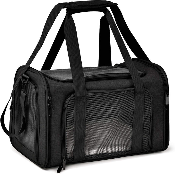 Uniwersalna torba transportowa dla kota lub małego psa do 7.5 kg, idealna do bezpiecznej podróży.