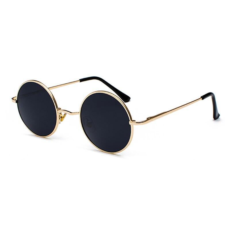 Modne okrągłe okulary przeciwsłoneczne unisex retro. Ciemne szkła zapewniają doskonałą ochronę przed słońcem.