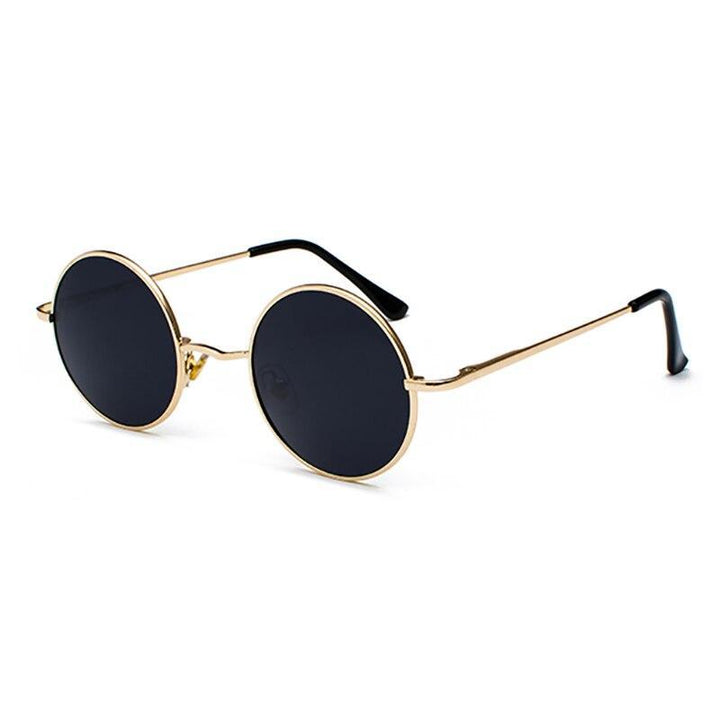 Modne okrągłe okulary przeciwsłoneczne unisex retro. Ciemne szkła zapewniają doskonałą ochronę przed słońcem.
