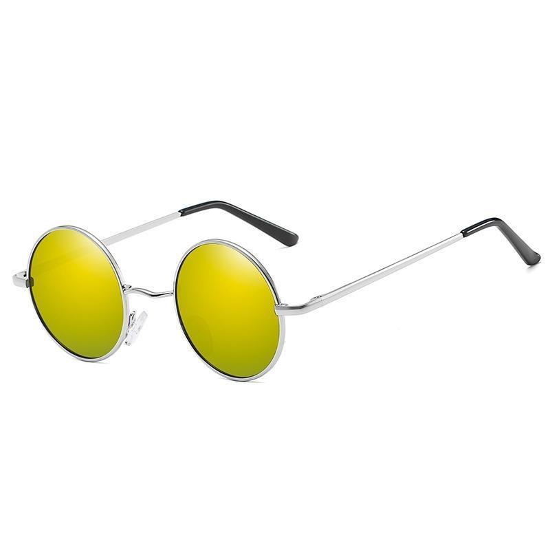 Okrągłe okulary przeciwsłoneczne unisex z dużym zaciemnieniem dla stylowego wyglądu i pełnej ochrony UV.