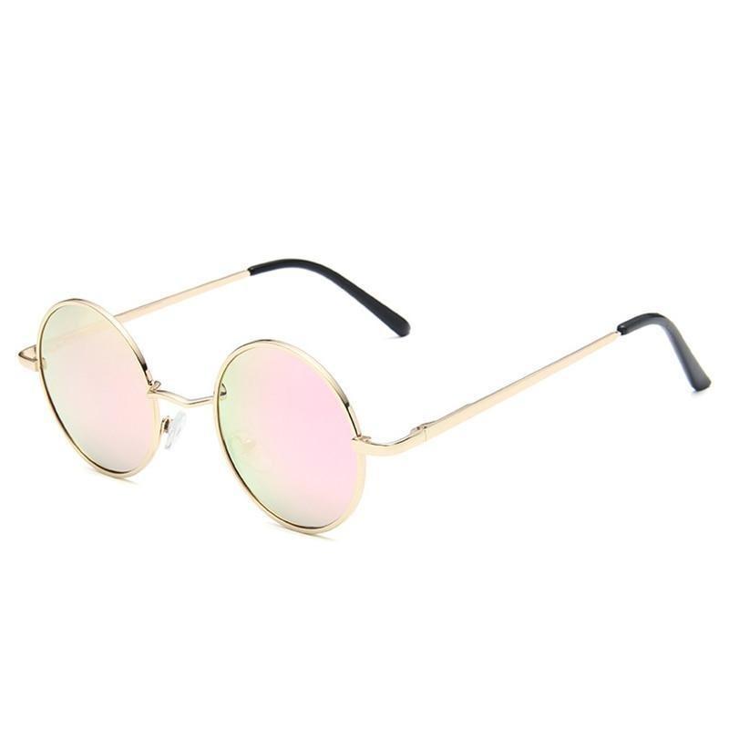 Uniwersalne okrągłe okulary przeciwsłoneczne unisex. Elegancki, ciemny design dla mody i ochrony wzroku.