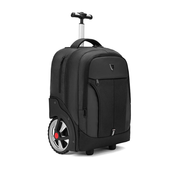 Wielofunkcyjny czarny plecak na laptopa na kółkach Helsinki. Idealny do szkoły, biznesu, na weekend i w podróż.