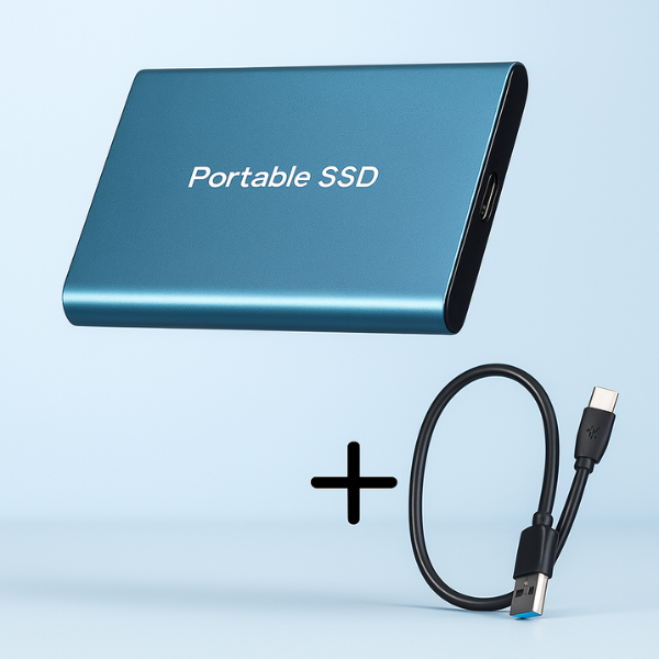 Uniwersalny dysk SSD zewnętrzny USB, szybka pamięć przenośna do danych.