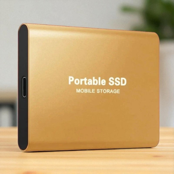 Smukły, kompaktowy dysk SSD zewnętrzny USB, szybka pamięć przenośna do bezpiecznego magazynowania danych.