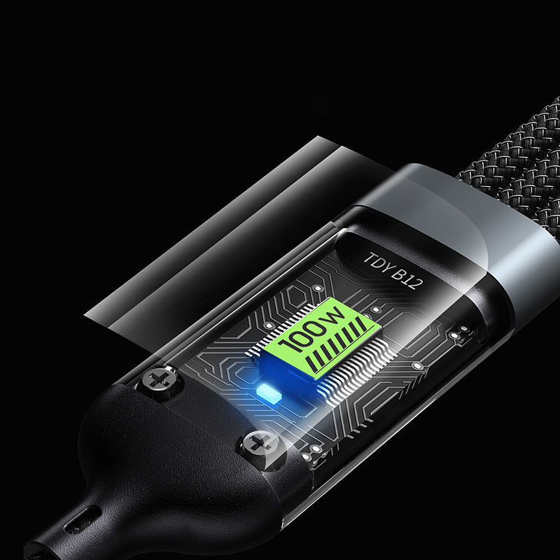 Kabel ładowarka 3w1 USB-C, Lightning, Micro USB. Szybkie ładowanie 100W dla smartfonów i tabletów.