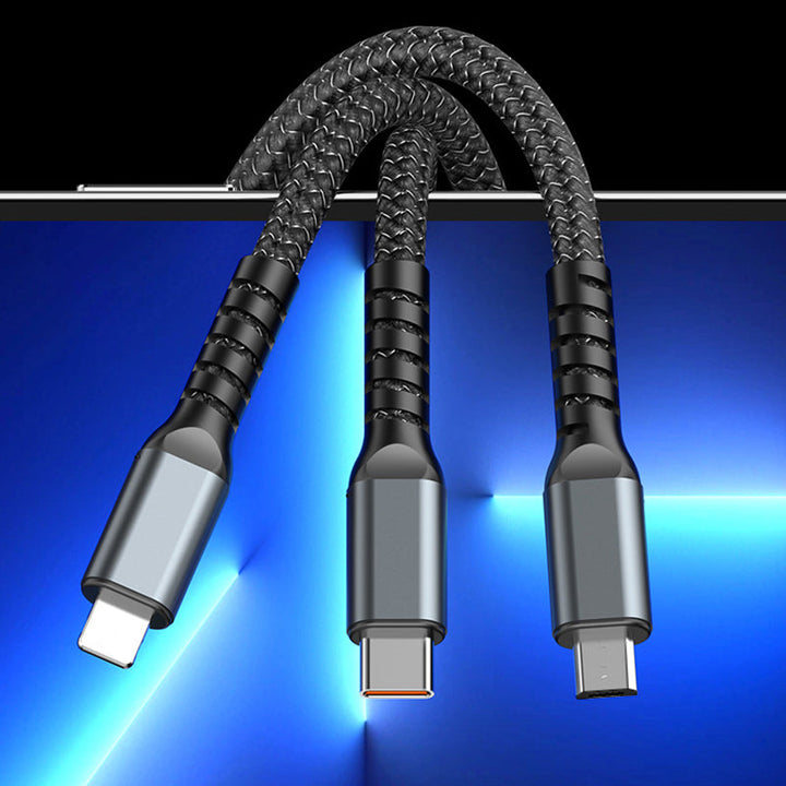 Jedno rozwiązanie do ładowania: uniwersalny kabel 3w1 z szybkim ładowaniem 100W. Koniec z plątaniną kabli.