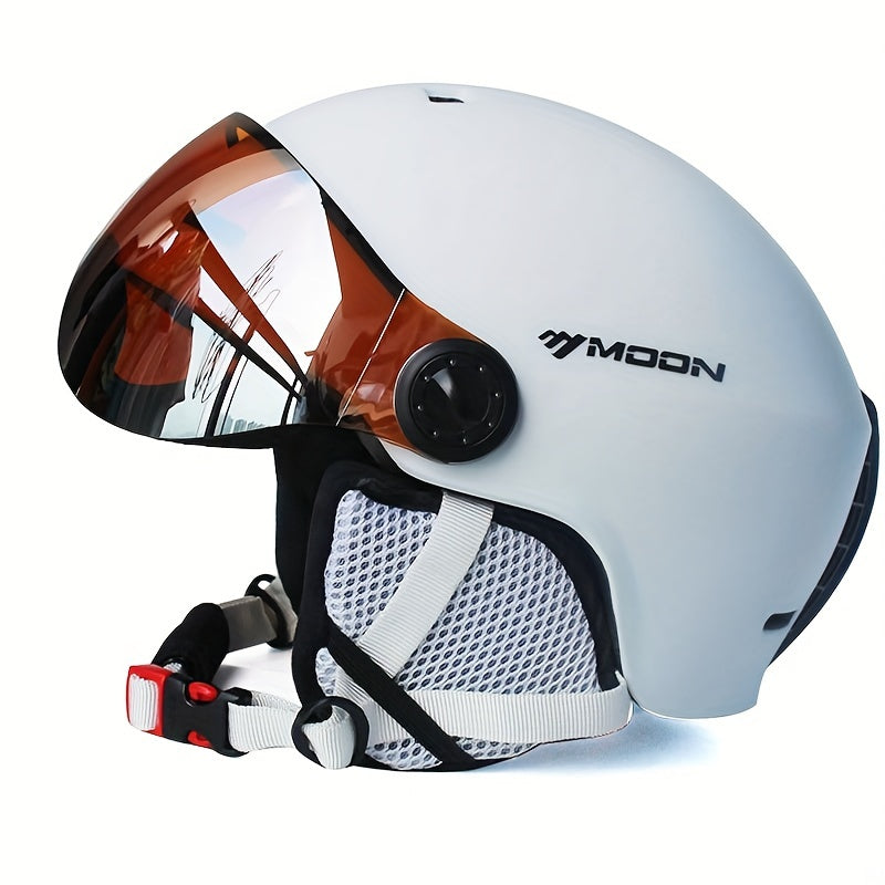 Nowoczesny kask narciarski/snowboardowy z regulacją. Stylowa ochrona głowy na śnieg i lód.