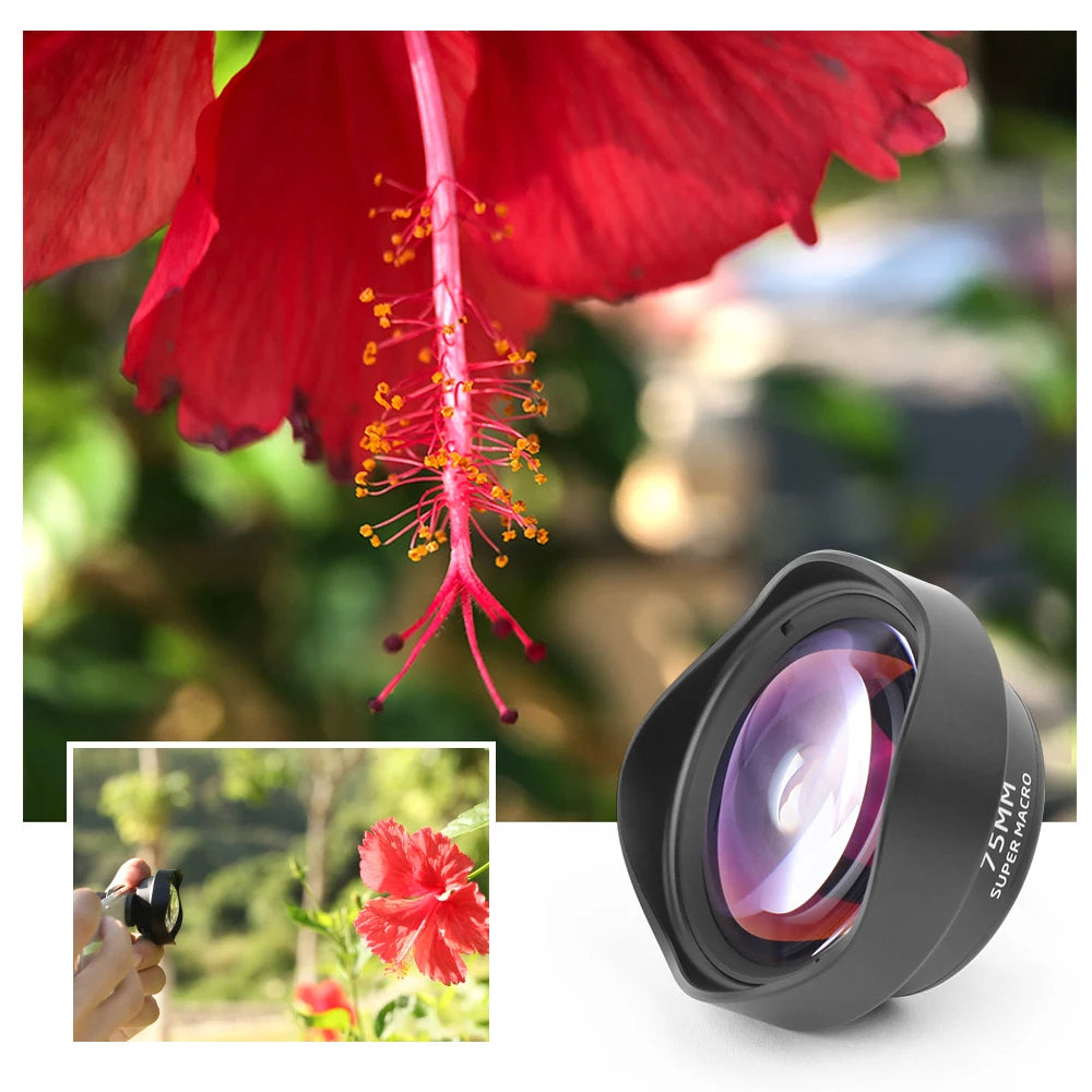 Akcesorium do smartfonów: obiektyw makro 75mm, uchwyć niesamowite detale w fotografii mobilnej.