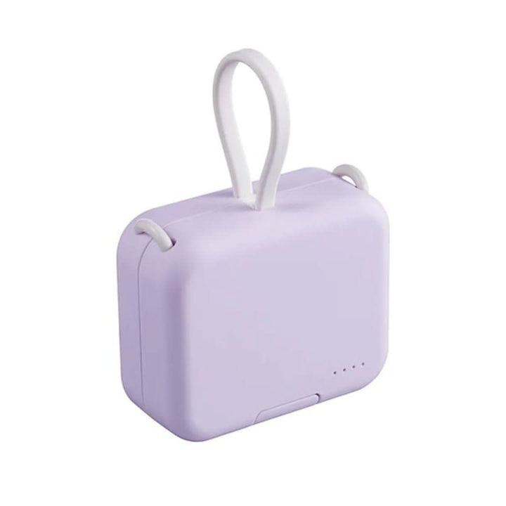 Power bank 4000mAh, podróżna ładowarka ze stojakiem, kompatybilna z USB-C i Lightning.