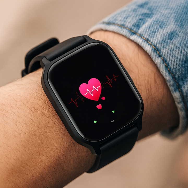 Uniwersalny smartwatch monitor fitness z Bluetooth 5.2. Duży wyświetlacz, śledź aktywność i zdrowie.