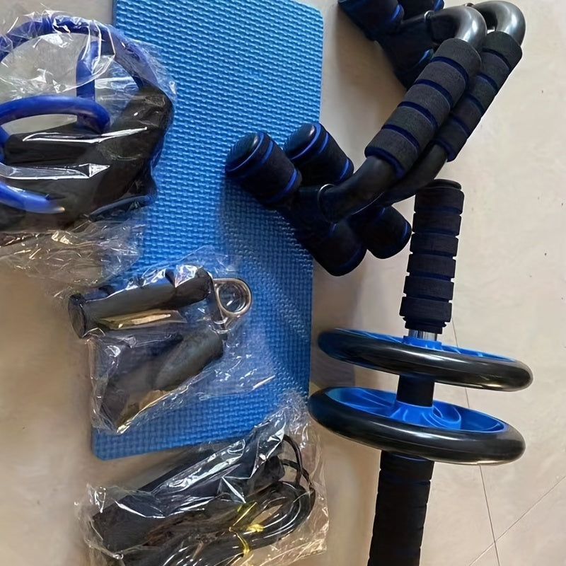 Trenuj brzuch i korpus z tym zestawem fitness! Skakanka, opaski oporowe i uchwyty do pompek. Domowa siłownia.