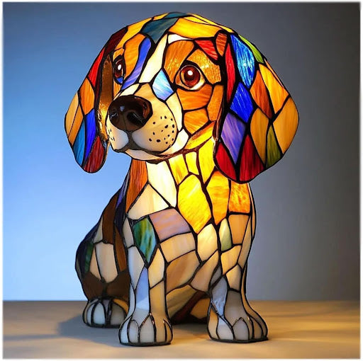 Dekoracyjna lampka LED z motywem psa rasy Beagle na biurko