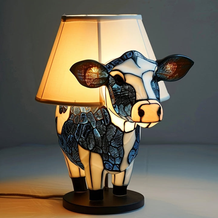 Urocza lampa stołowa LED w kształcie kkrowy. Idealna dekoracja do pokoju dziecięcego, zasilana USB.