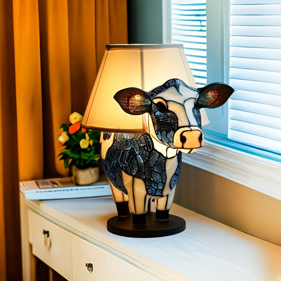Designerska lampa stołowa LED krowa, świetny prezent i dekoracja do salonu lub sypialni.