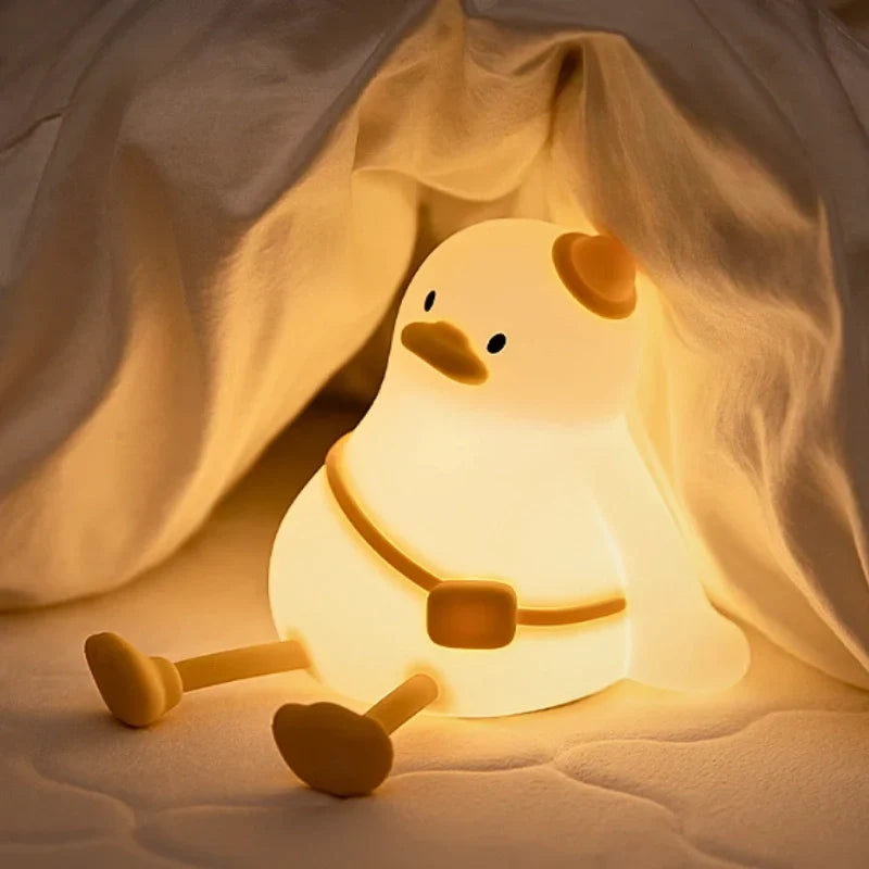 Nowoczesna lampka nocna LED, subtelne oświetlenie, minimalistyczny design.