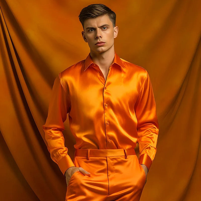 Elegancka koszula męska z połyskiem na imprezę i wesele